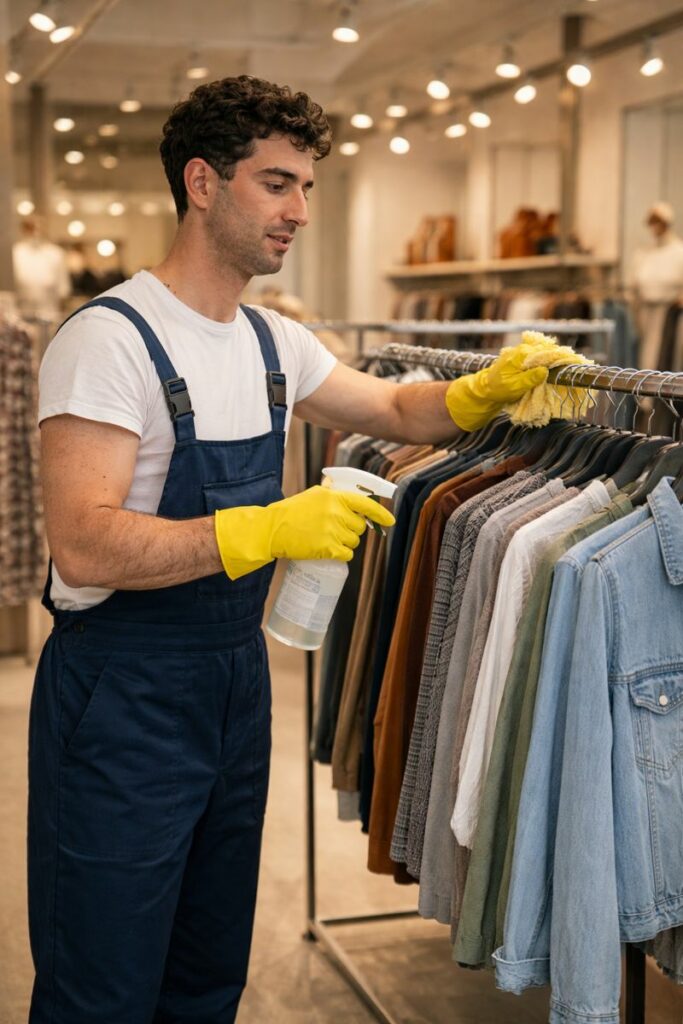 Agent de propreté en nettoyage magasin