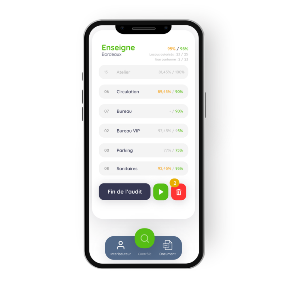 Application de contrôle qualité nettoyage